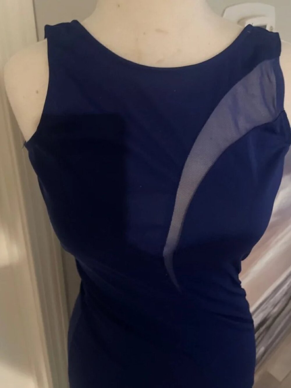 Navy Blue Full Length Gown Small - Picture 3 of 5